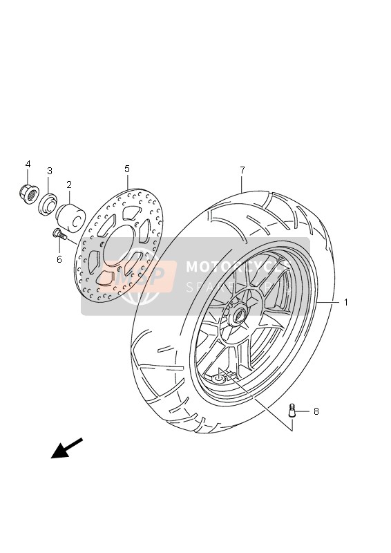 Suzuki UH125 BURGMAN 2007 Rueda trasera para un 2007 Suzuki UH125 BURGMAN